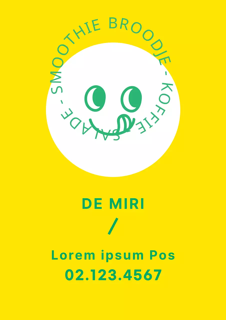 Schattig geel en groen café promotie webposter