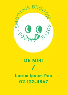 Schattig geel en groen café promotie webposter