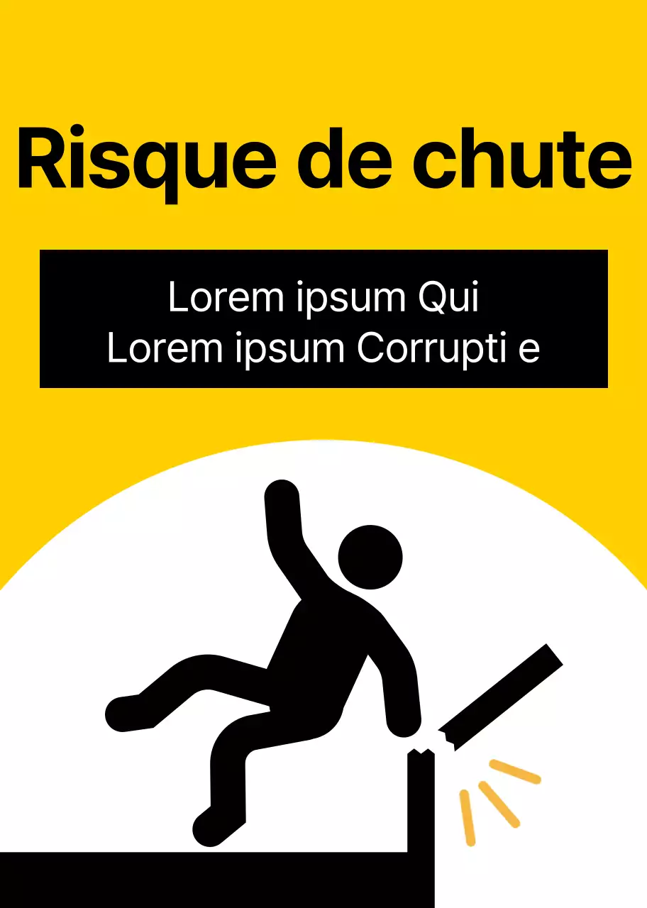 Un avertissement bien visible avec un pictogramme humain rouge et noir