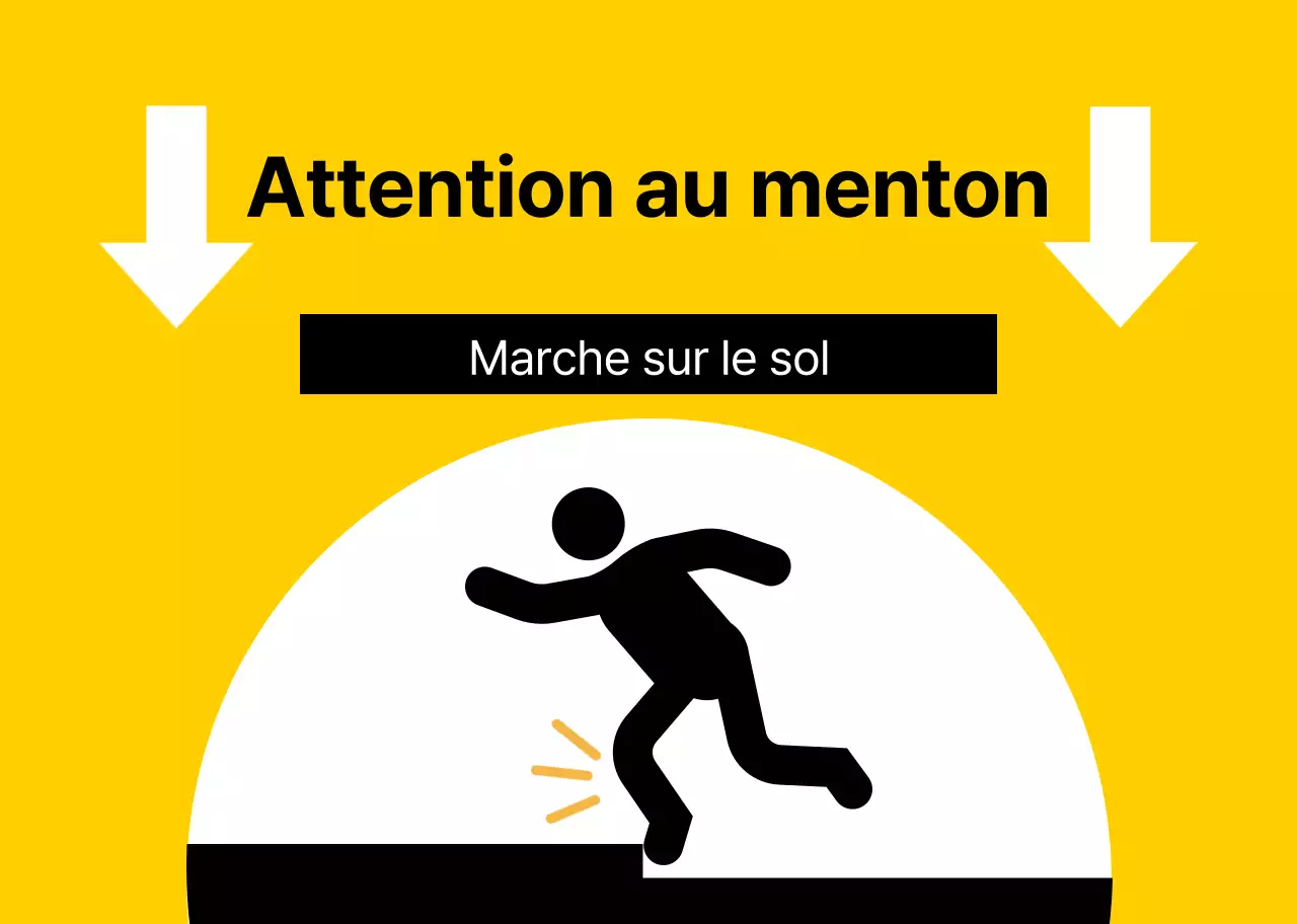Un avertissement bien visible avec un pictogramme humain rouge et noir