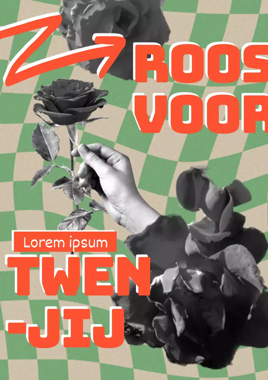 Vintage conceptuele coming of age poster in groen en oranje