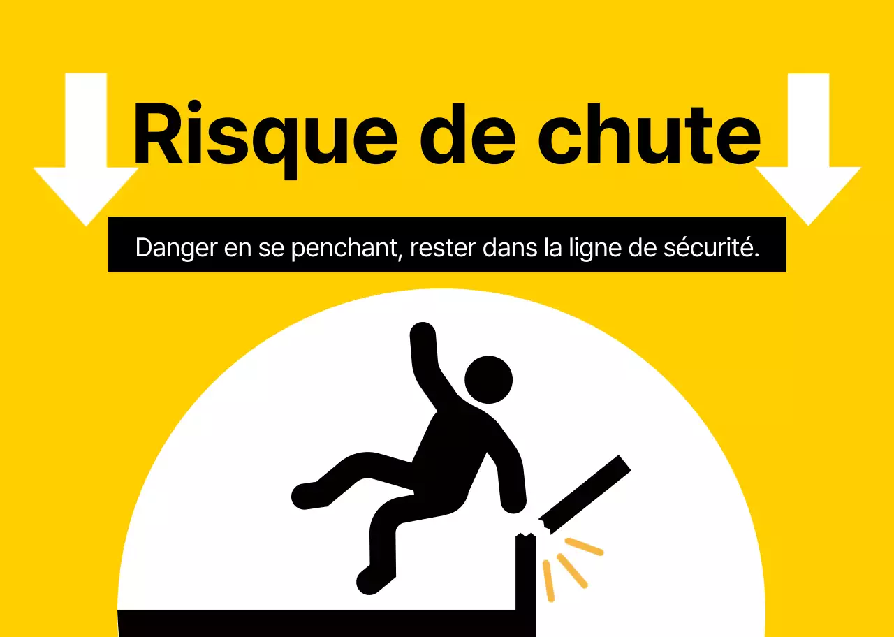 Un avertissement bien visible avec un pictogramme humain rouge et noir