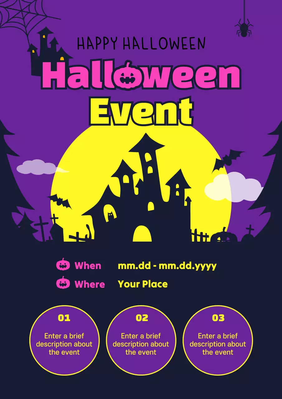 Purple Gothic Halloween Event Invitation Poster