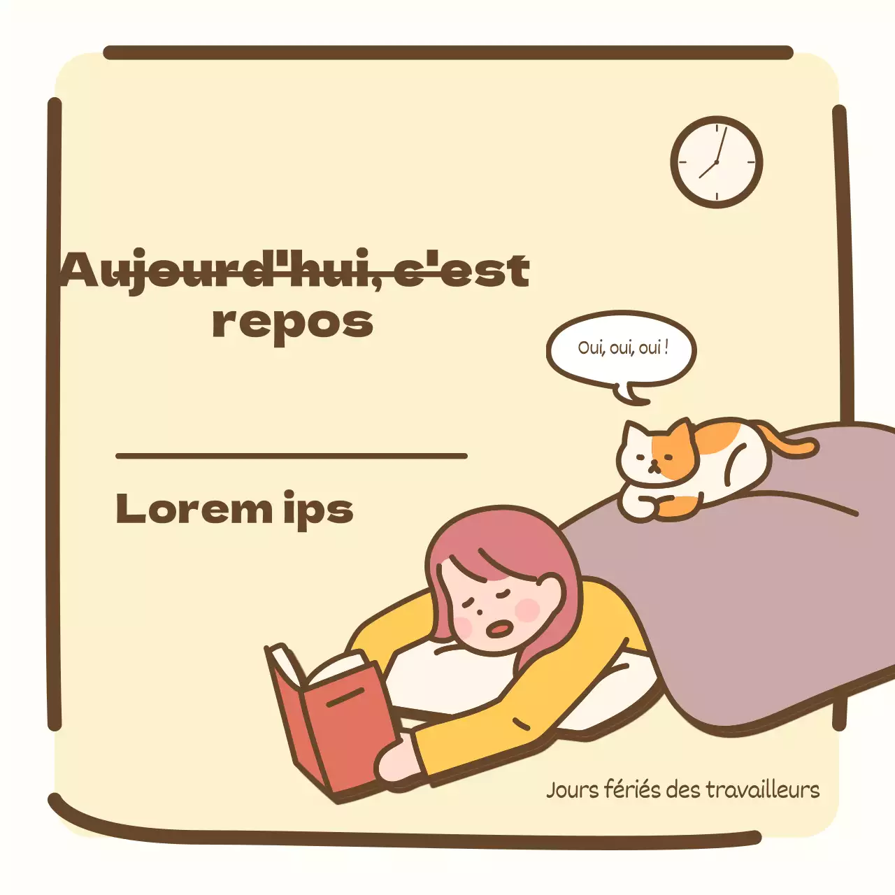 Des vacances de travailleurs agréables et chaleureuses dans des couleurs pastel