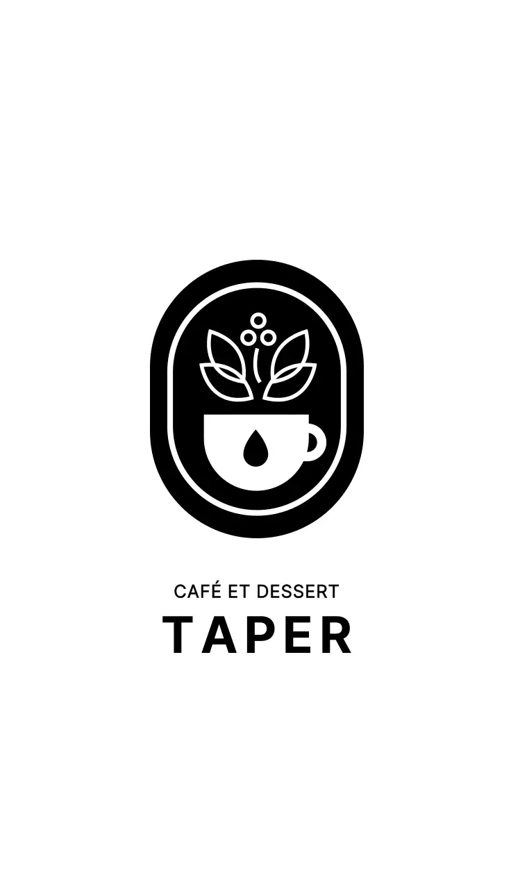 noir blanc icône de café simple logo de café carte de visite pour café