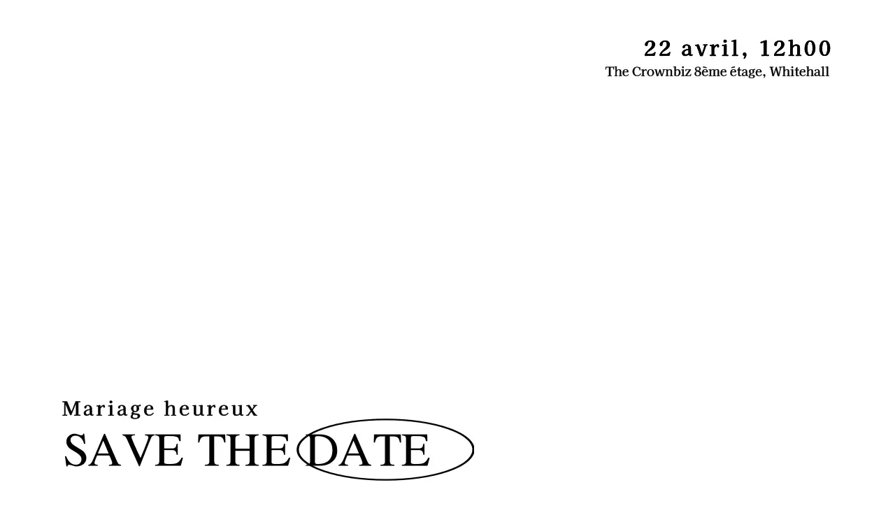 Un concept simple d'invitation à un mariage avec un texte en noir