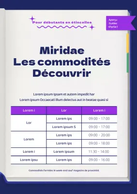 Annonces simples en violet et bleu marine sur les installations du campus