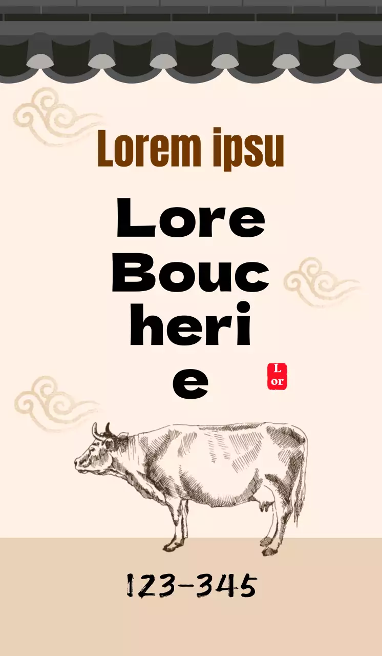 Boucherie traditionnelle dans une maison en tuiles beiges