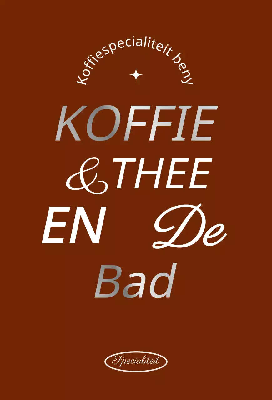 Sentimentele cafébelettering in bruin en zilver