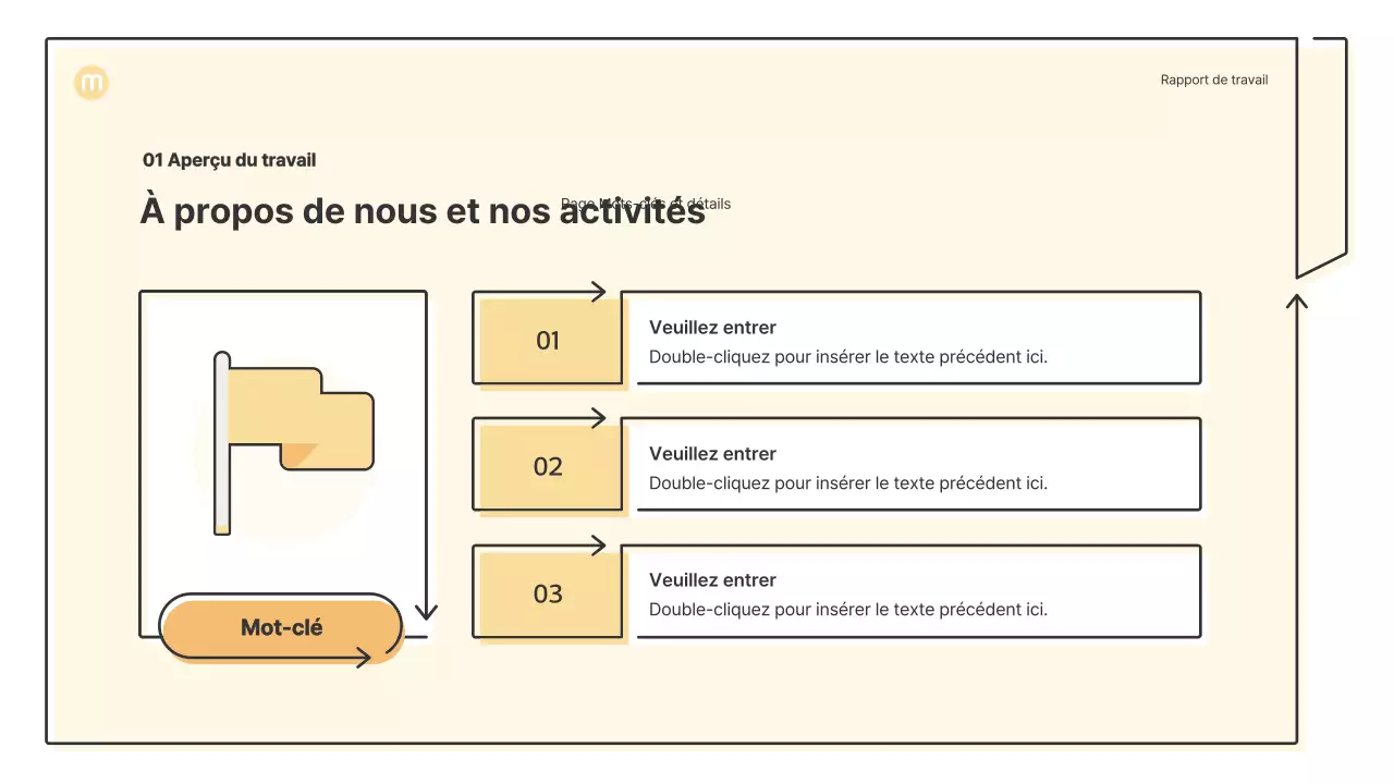 Formes ponctuelles avec flèches en jaune clair Kit de présentation d'entreprise