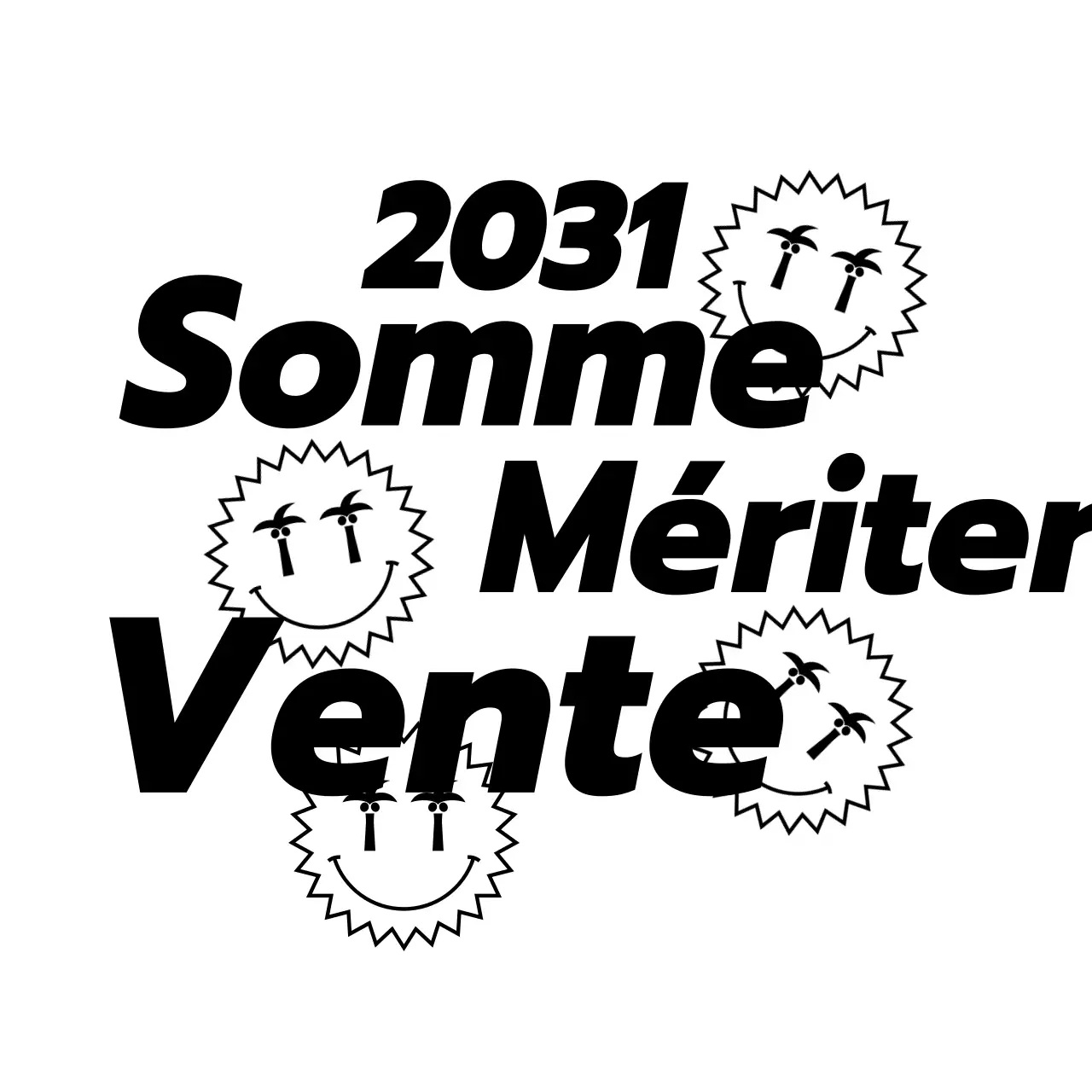 Illustrations et combinaisons de textes mignonnes et branchées Style de mise en page Promouvoir et informer sur les soldes d'été