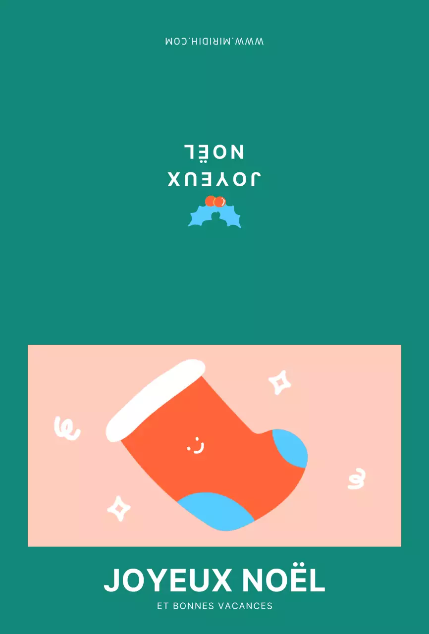 Chaussettes de Noël Turquoise Mignonnes Carte postale de Noël Cartes postales