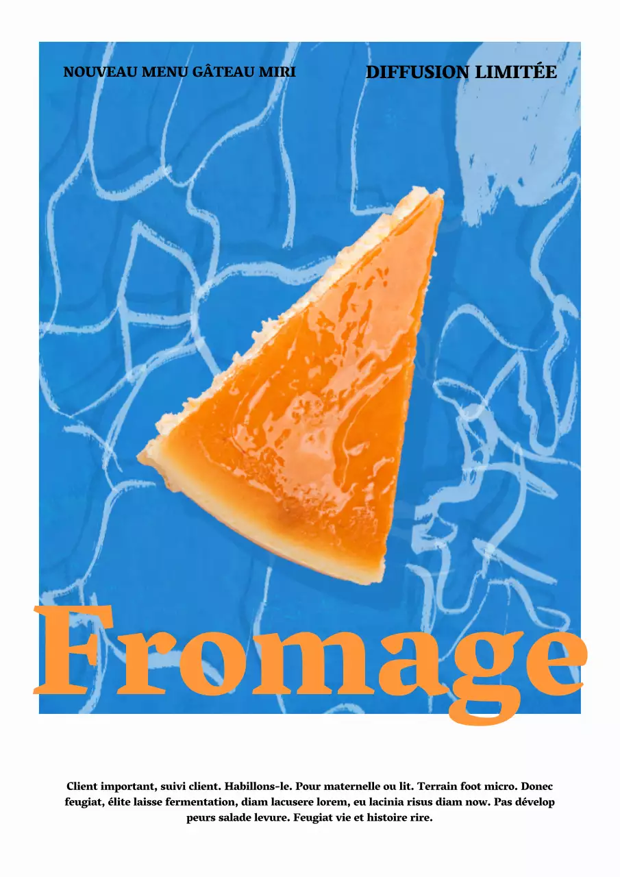 Menu du café de la boulangerie bleue et jaune