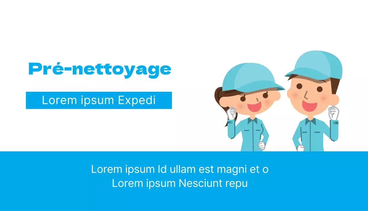 Service de nettoyage mignon avec illustration bleue