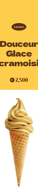 Grande promotion de crème glacée sur fond jaune et blanc