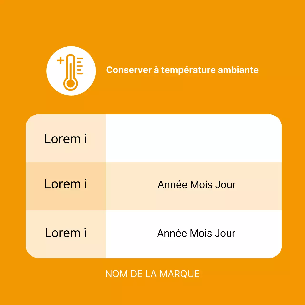 Étiquettes de conservation des aliments soignées avec des lettres jaunes