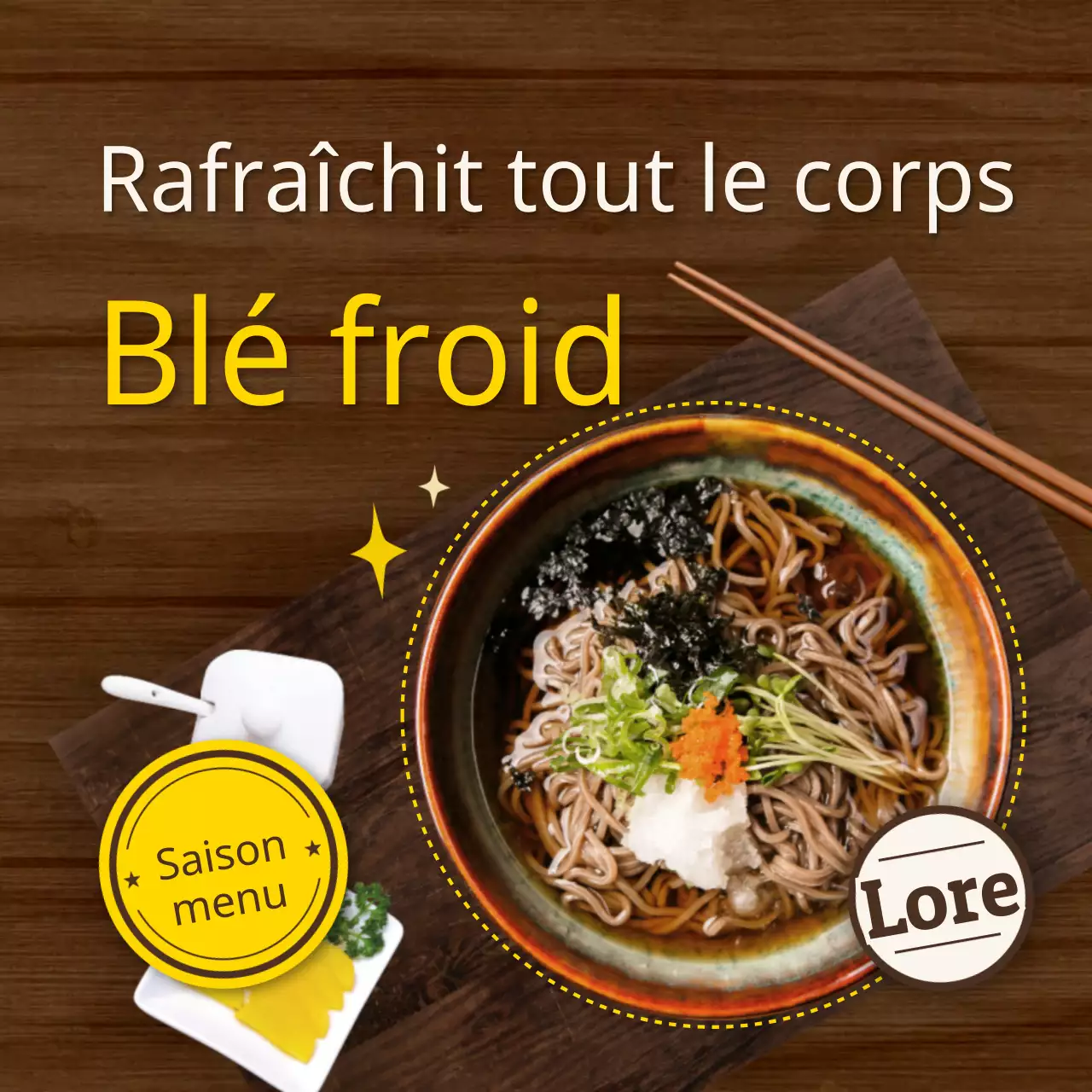 Lancement d'un menu d'été brun et propre