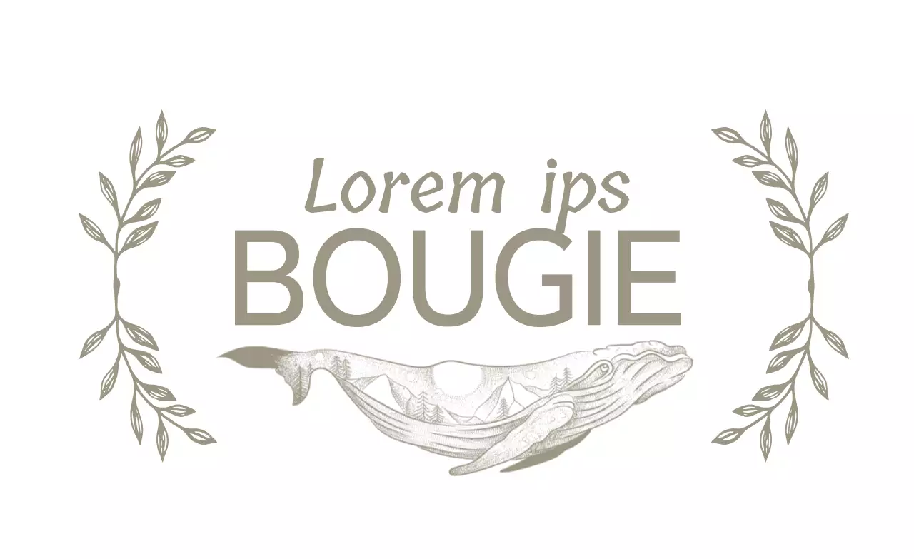 Bougie de couleur taupe avec illustration textuelle luxueuse