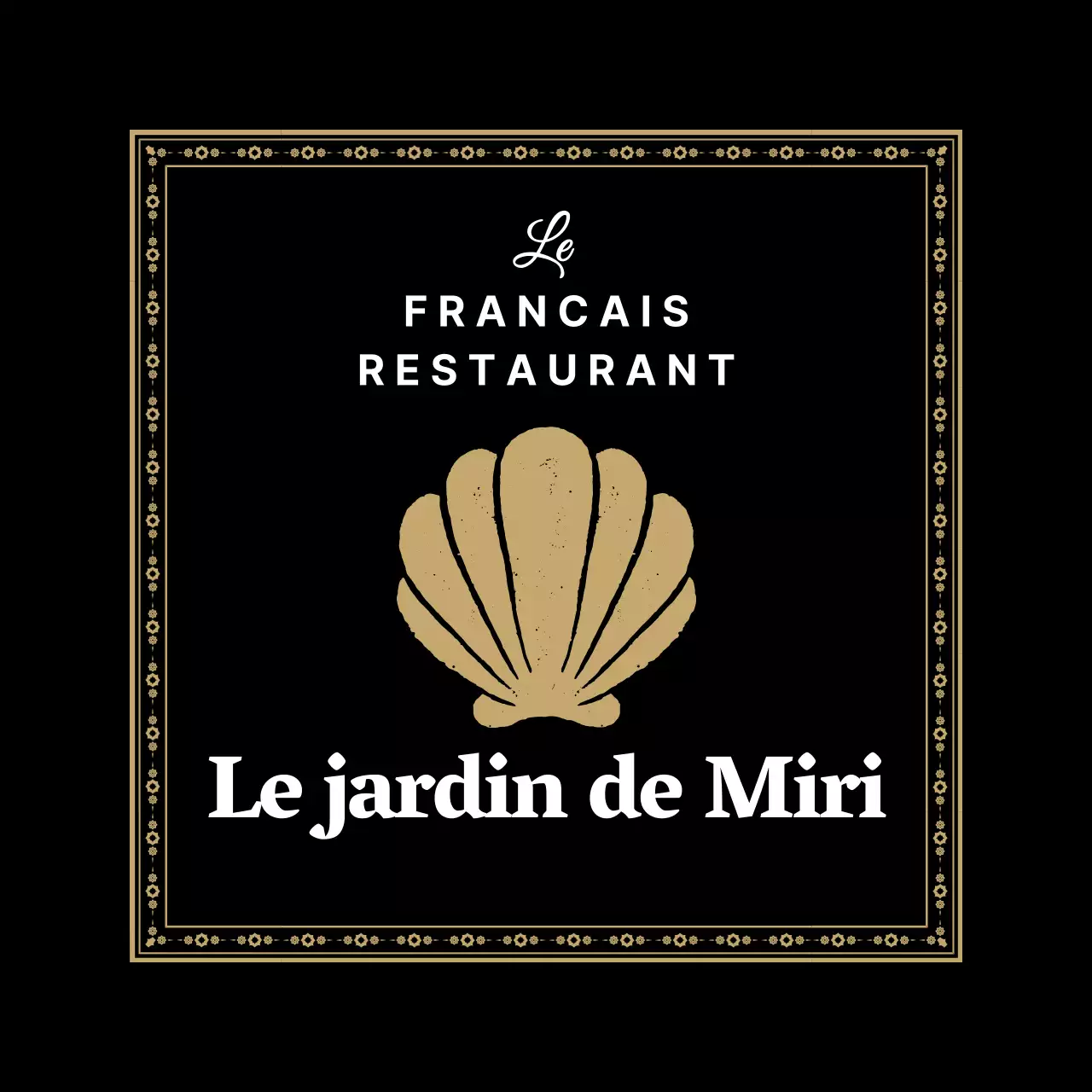 Un restaurant français avec un cadre doré