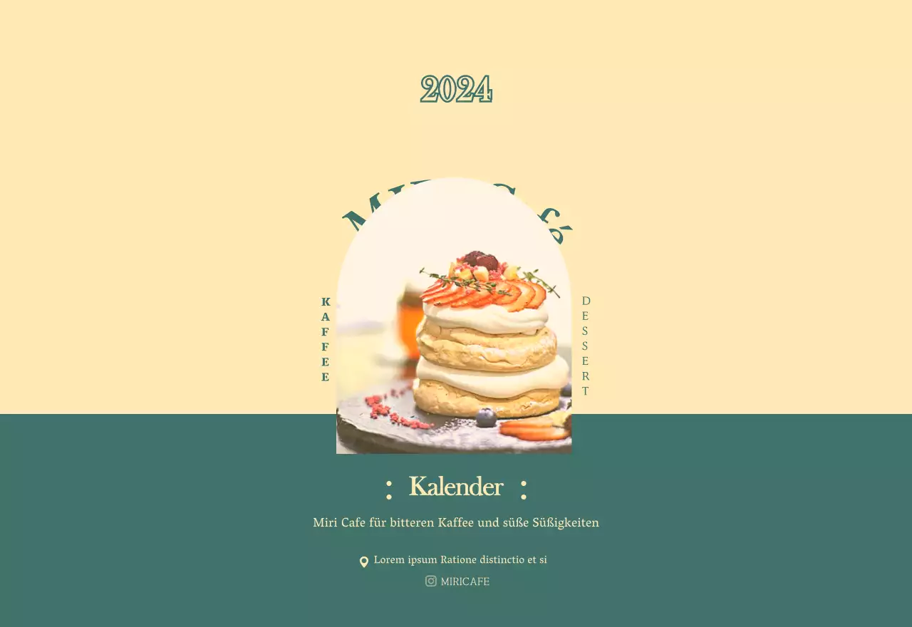 Cafe-Kalender mit Empfehlungen für das Getränk des Monats