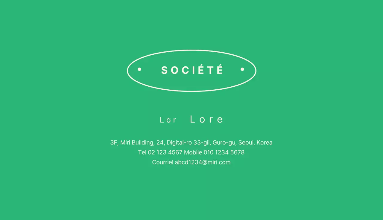 Entreprise ovale bordée de vert