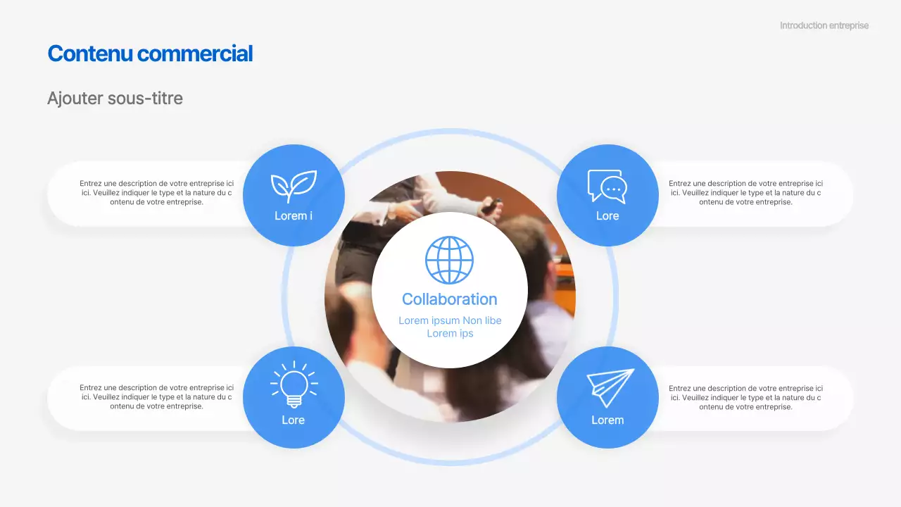 Graphique SWOT de l'entreprise en bleu