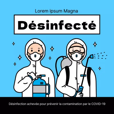 Désinfection bleue achevée Aménagement Corona