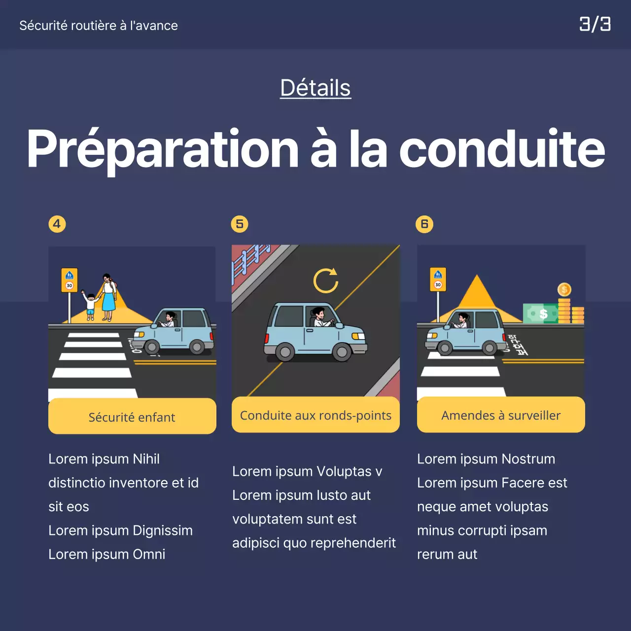 Faites la promotion de votre école de conduite avec cette jolie bannière jaune et marine du Code de la route.