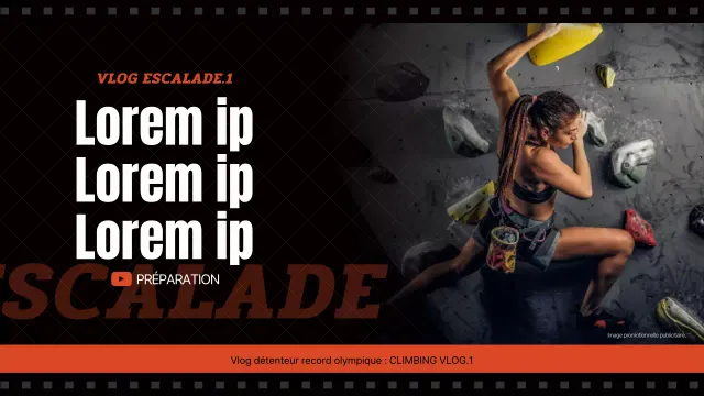 Vlog d'escalade en rouge et noir