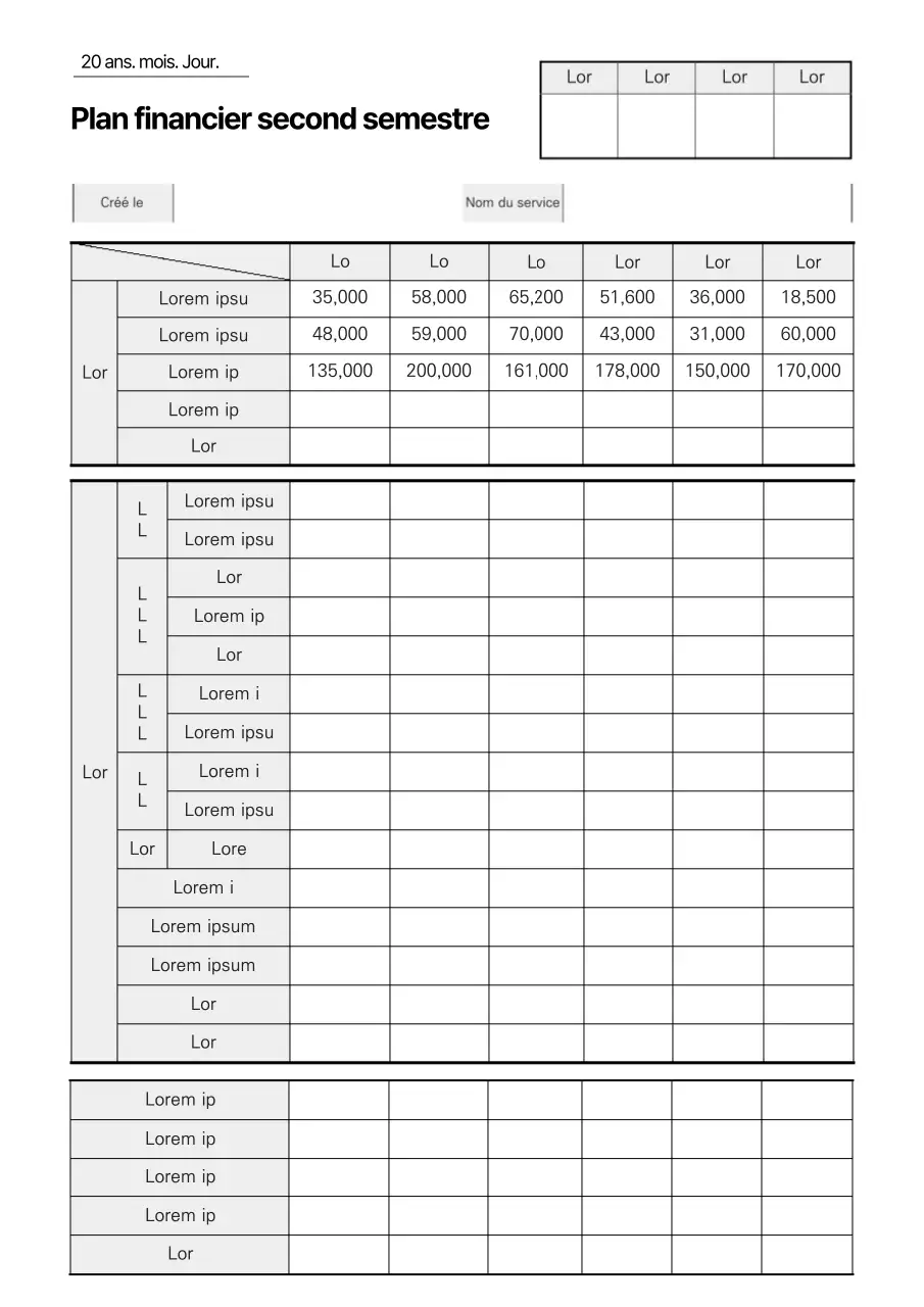 Documentation sur le plan de financement propre en tons de gris