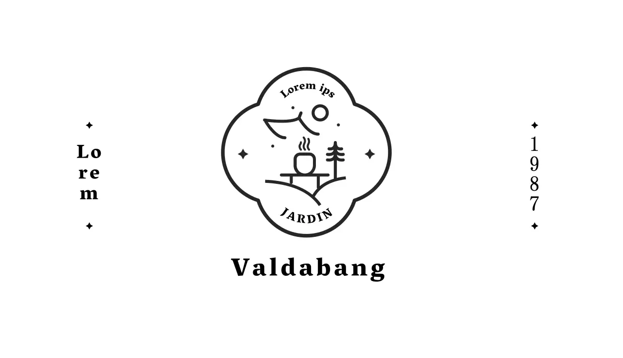 Carte de visite avec le logo d'un salon de thé coréen