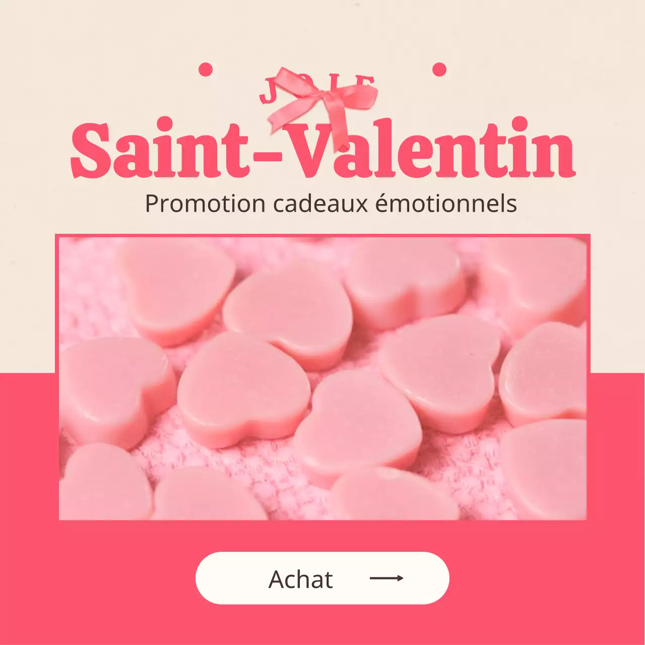 Promotion de la journée blanche avec des points de ruban sur un fond rose et beige