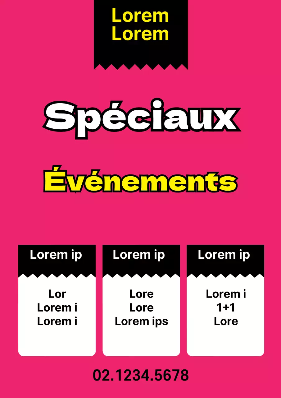 Flyer promouvant une vente spéciale avec de simples accents rouges