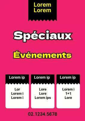 Flyer promouvant une vente spéciale avec de simples accents rouges