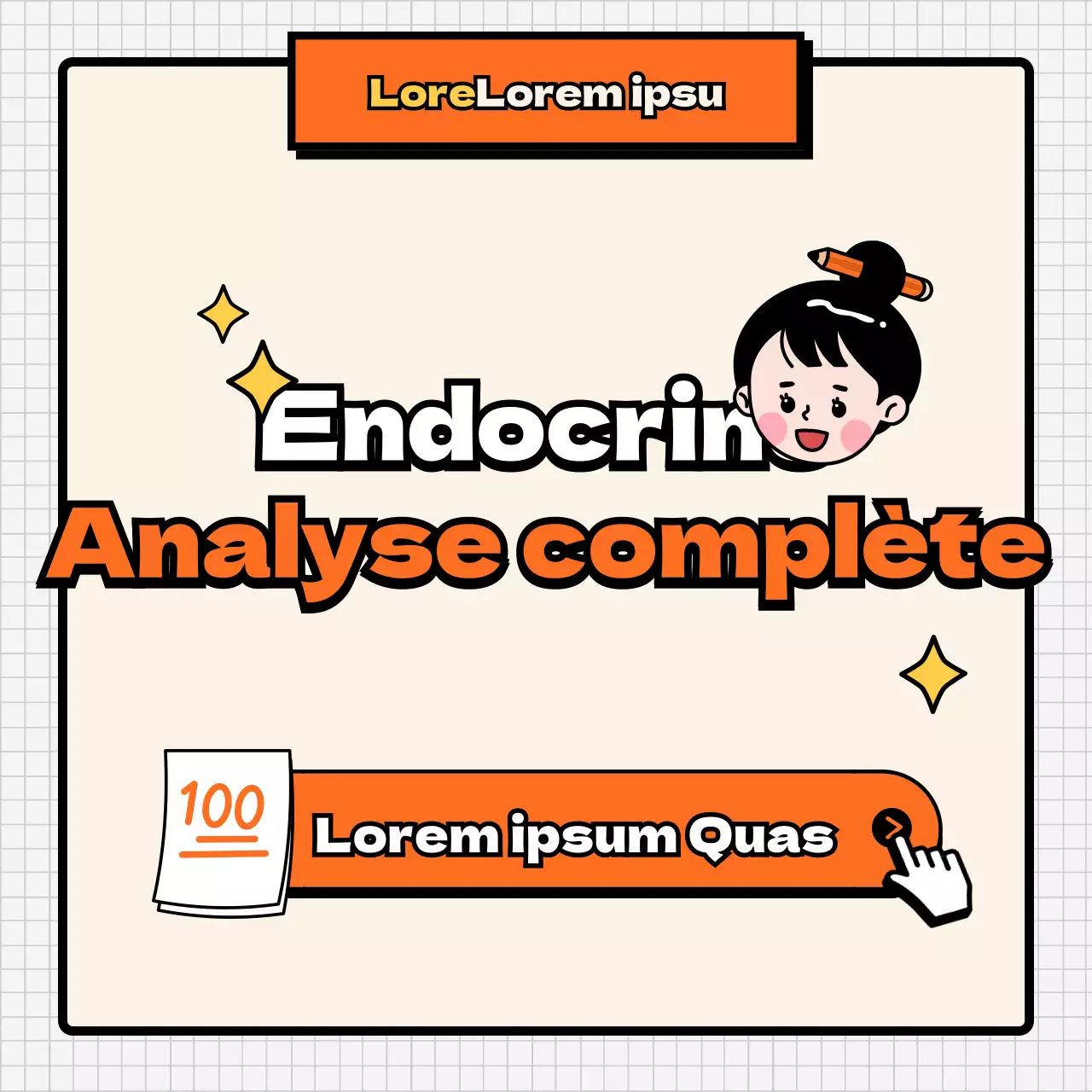 Analyse endocrinienne orange et couleur chair CardNews