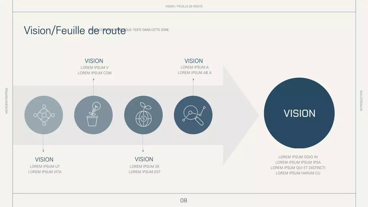 Mise en page simple en beige et marine pour un profil d'entreprise