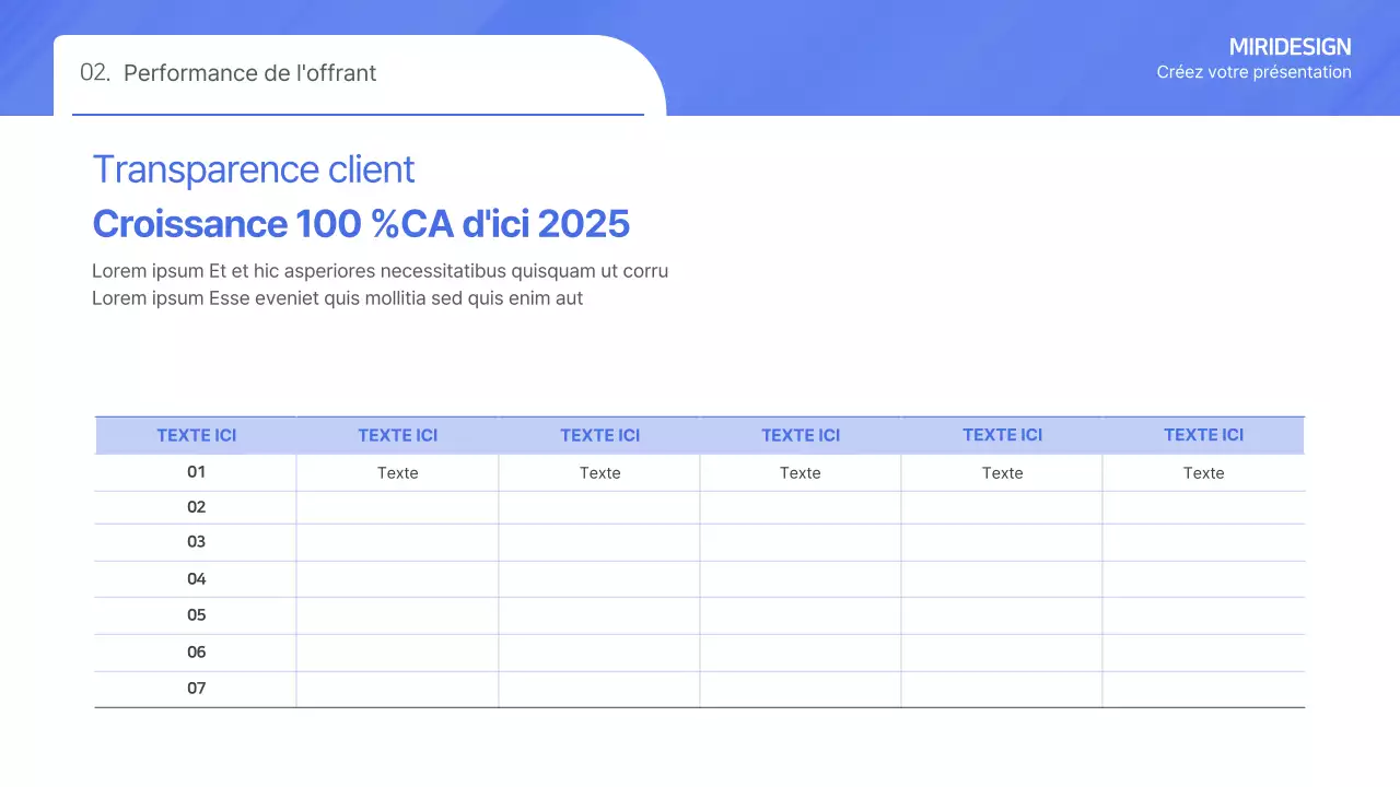 Proposition d'offre simple en dégradé bleu