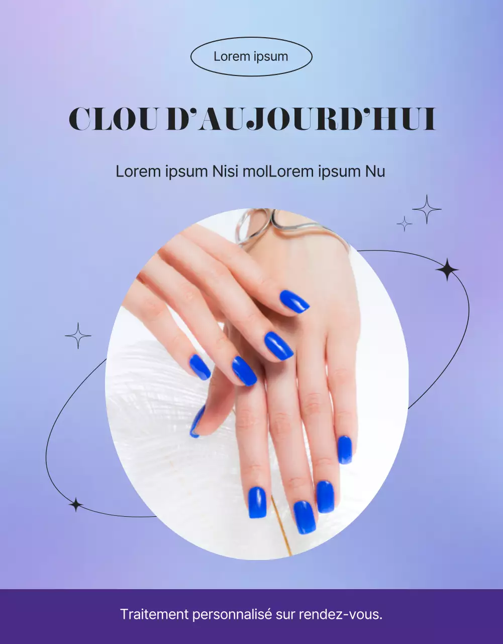 Promouvoir un salon de manucure violet et sentimental