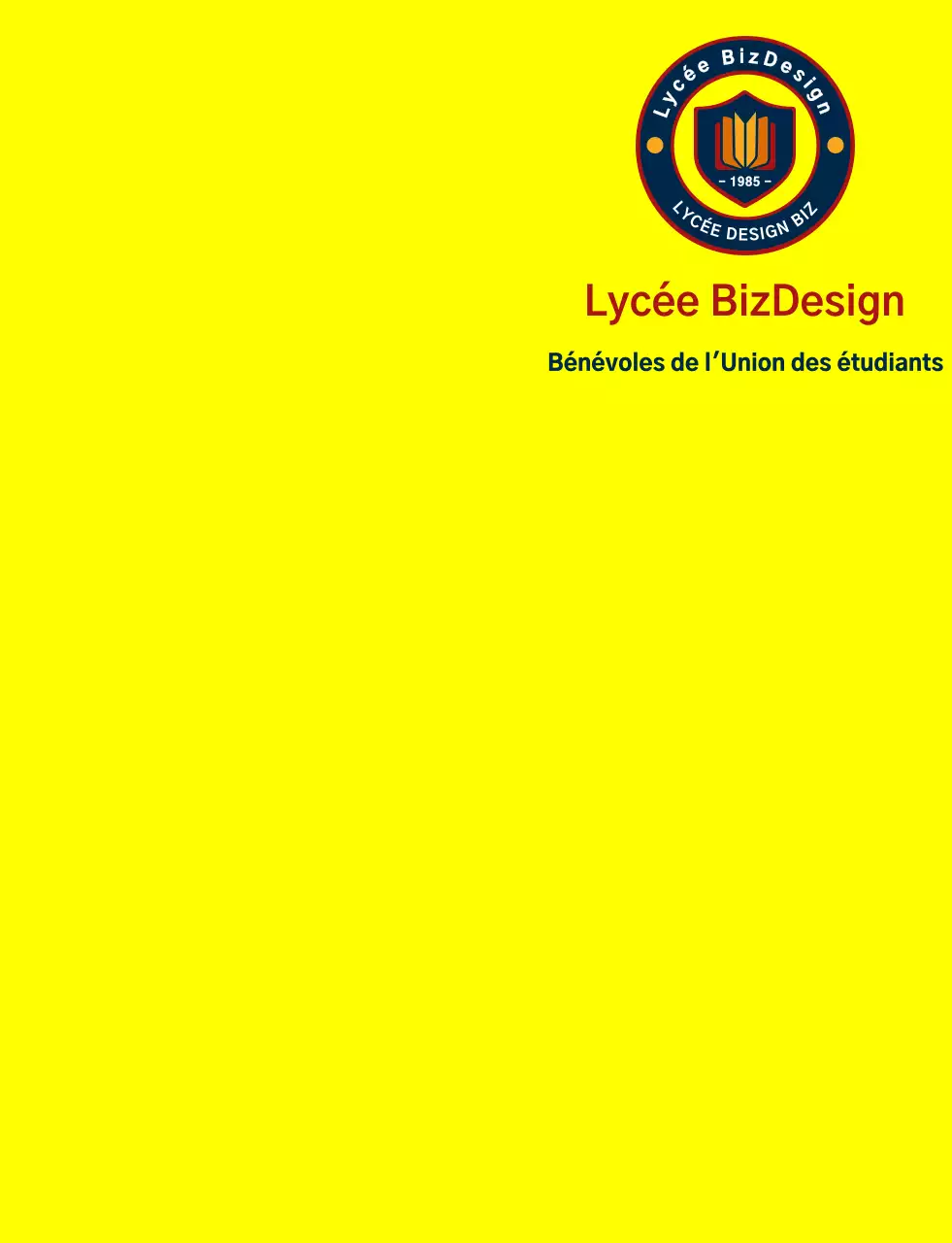 Logo simple et propre combinant le symbole du bouclier et l'emblème en jaune et bleu marine-rouge. Organisation de service gouvernemental pour les étudiants des écoles secondaires.