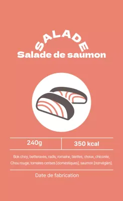 Étiquettes à salade illustrées en rose