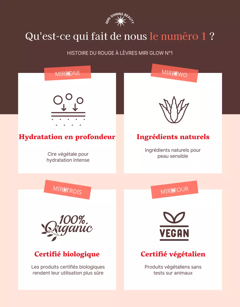 Promouvoir un rouge à lèvres propre dans les tons orange et beige