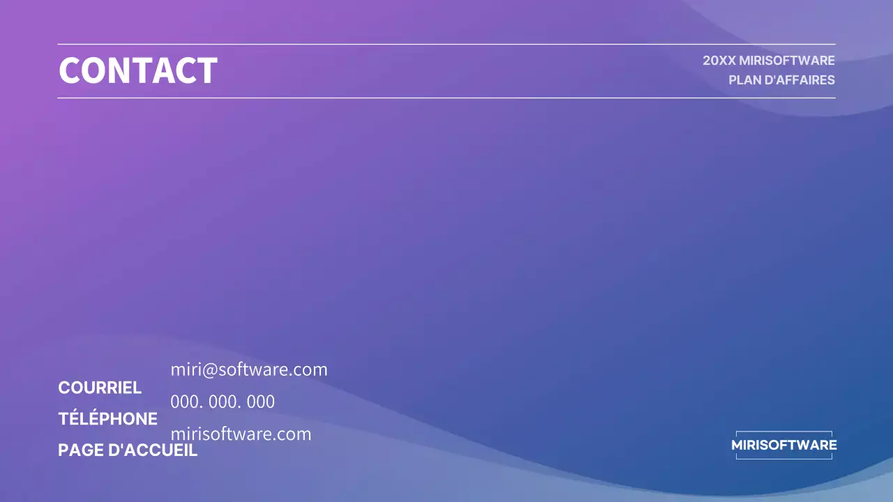 Présentation d'un plan d'affaires avec un concept de dégradé violet et bleu