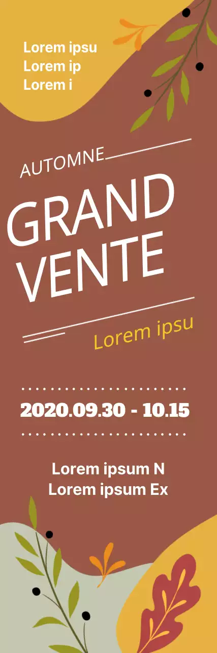 Marron Feuilles tombées Illustration Automne Grande vente