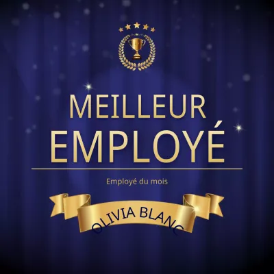 Un concept de cérémonie de remise des prix à paillettes bleu et or