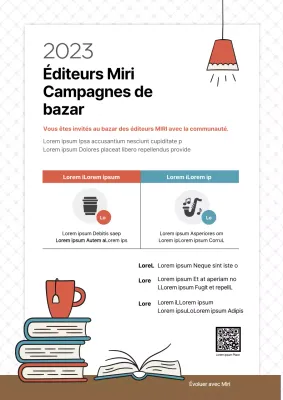 Campagne du bazar du livre rouge et bleu