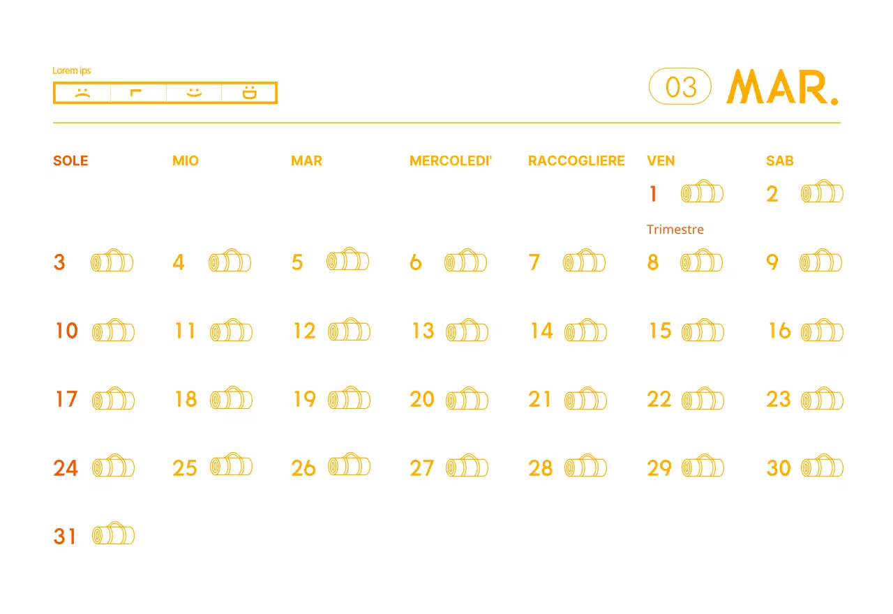 Calendari arancioni da regalare per promuovere il vostro studio di yoga