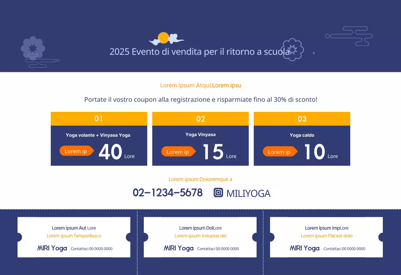 Calendari arancioni da regalare per promuovere il vostro studio di yoga