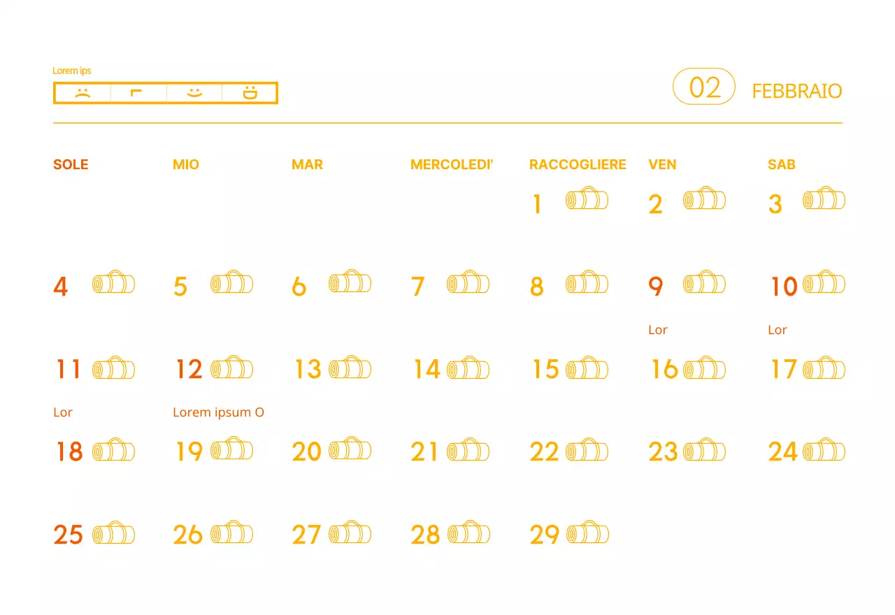 Calendari arancioni da regalare per promuovere il vostro studio di yoga