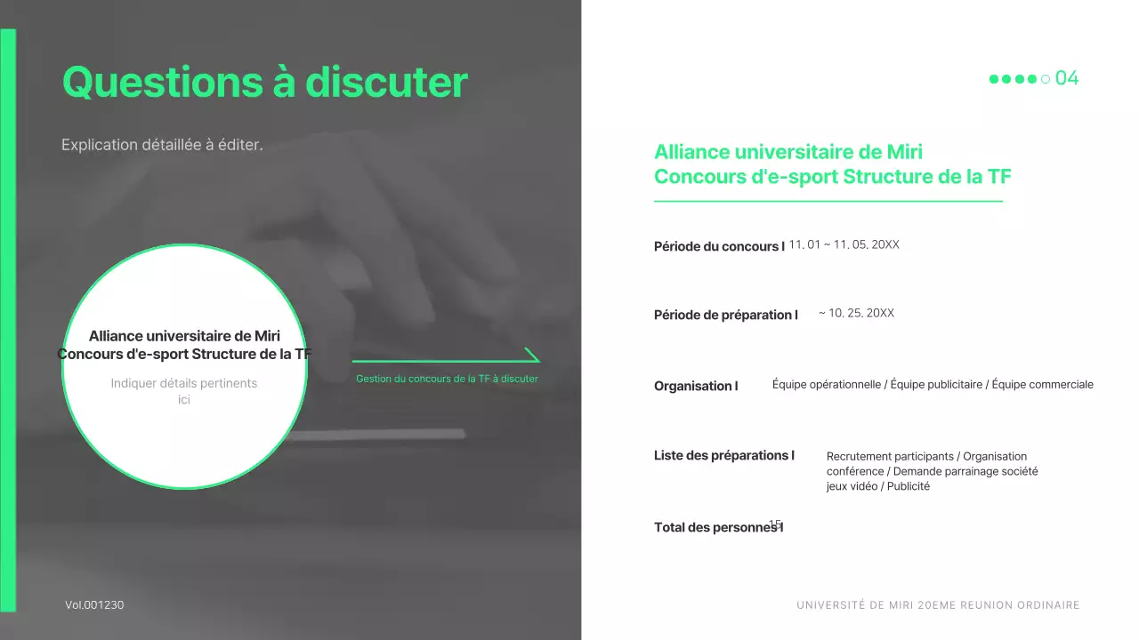 Une simple réunion du conseil des élèves en vert citron