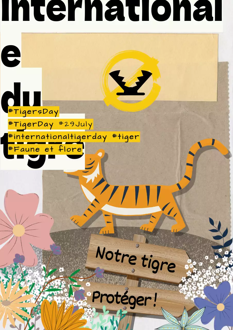 (Premium) Promouvoir la Journée mondiale du tigre avec un concept de conte de fées